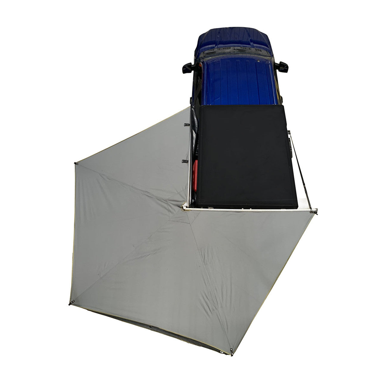 OVS Nomadic 270 LT Awning - Driver Side - Dark Gray 270 Degree Awning With Black Cover