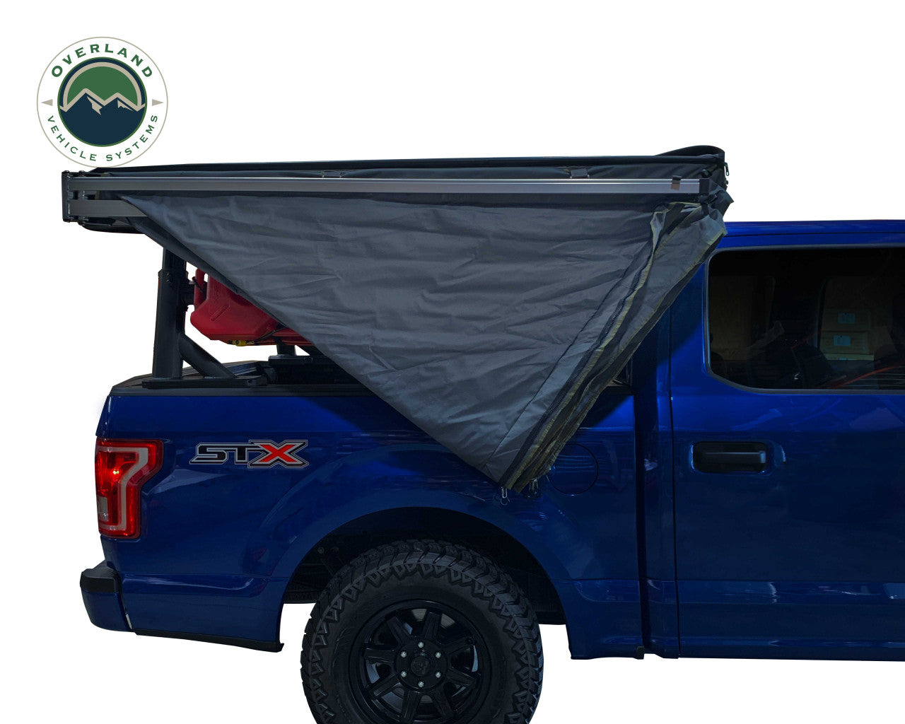 OVS Nomadic 270 LT Awning - Passenger Side 270 Degree Awning - Dark Gray With Black Travel Cover