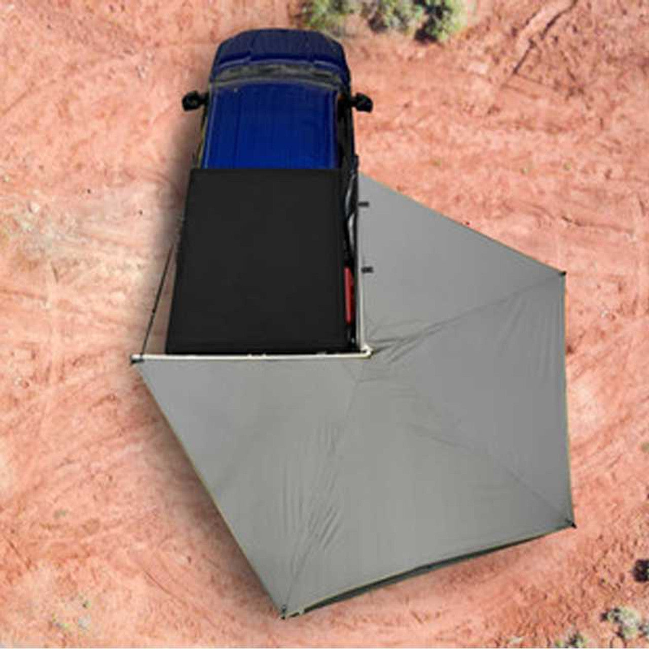 OVS Nomadic 270 LT Awning - Passenger Side 270 Degree Awning - Dark Gray With Black Travel Cover