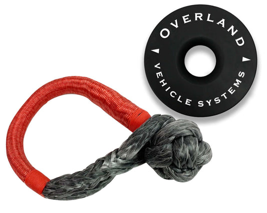 OVS Soft Shackle 5/8" 44,500 Lb. And Recovery Ring 6.25" 45,000 Lb. Black - Combo Kit