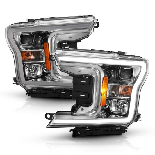 Anzo Projector LED Plank Style Headlights Chrome Ford F150 2018-2020 - Mid-Atlantic Off-Roading