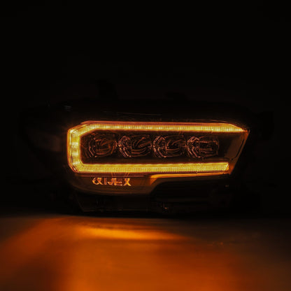 Alpharex NOVA-Series LED Projector Headlights Black 16-22 Toyota Tacoma