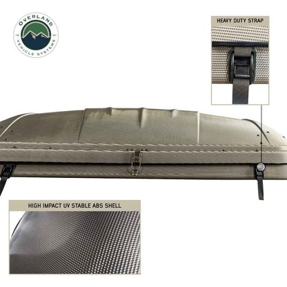 OVS HD Bundu Hard Shell Pop Up Roof Top Tent - Grey Body & Green Rainfly