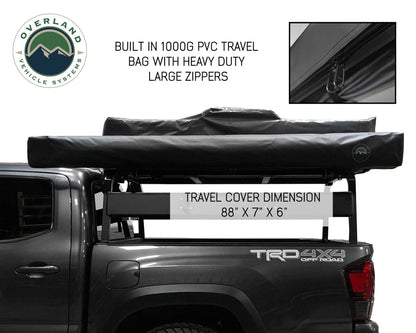 OVS Nomadic Awning 270 Degree - Driver Side Dark Gray Awning With Black Cover