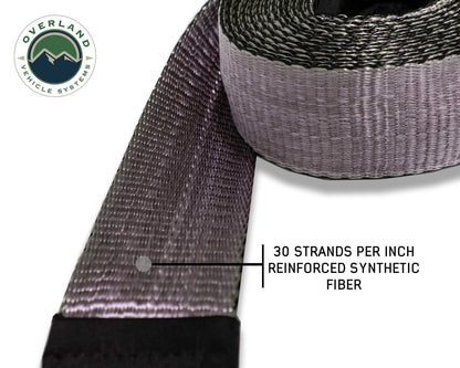 OVS Tow Strap 20,000 Lb. 2" X 30' Gray With Black Ends & Storage Bag