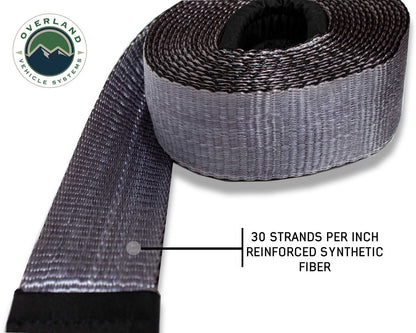 OVS Tow Strap 30,000 Lb. 3" X 30' Gray With Black Ends & Storage Bag