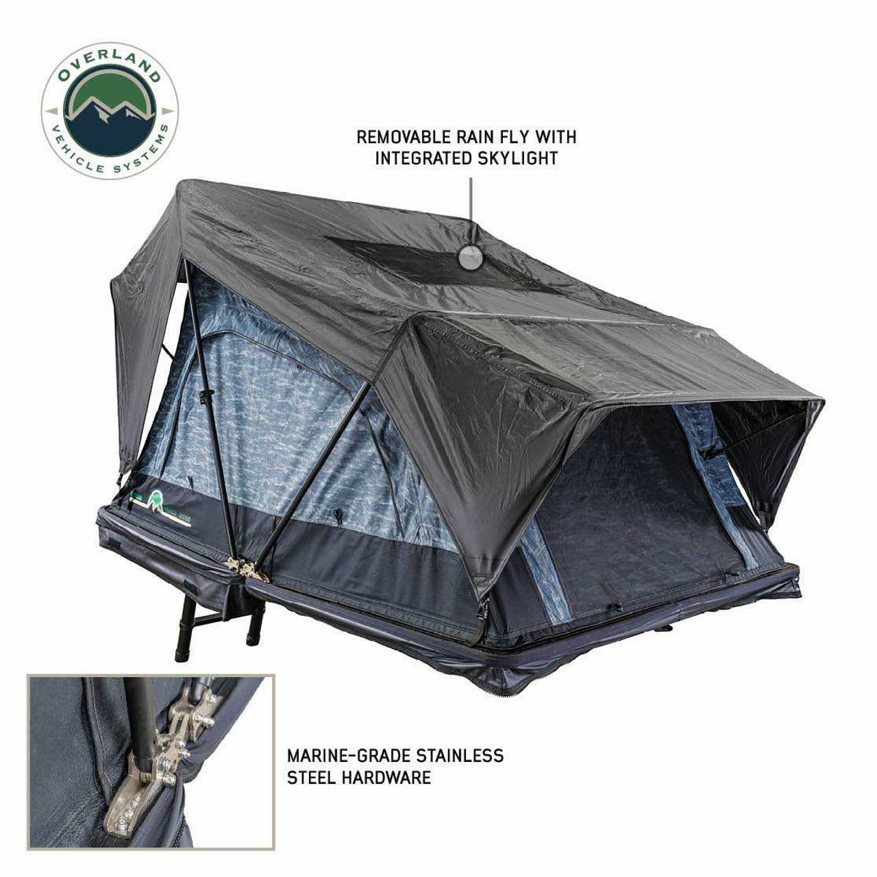 OVS XD Sherpa Soft Shell Roof Top Tent - Grey Body & Black Rainfly