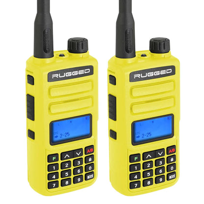 Rugged Radios GMRS Two Way Handheld Radios - Yellow
