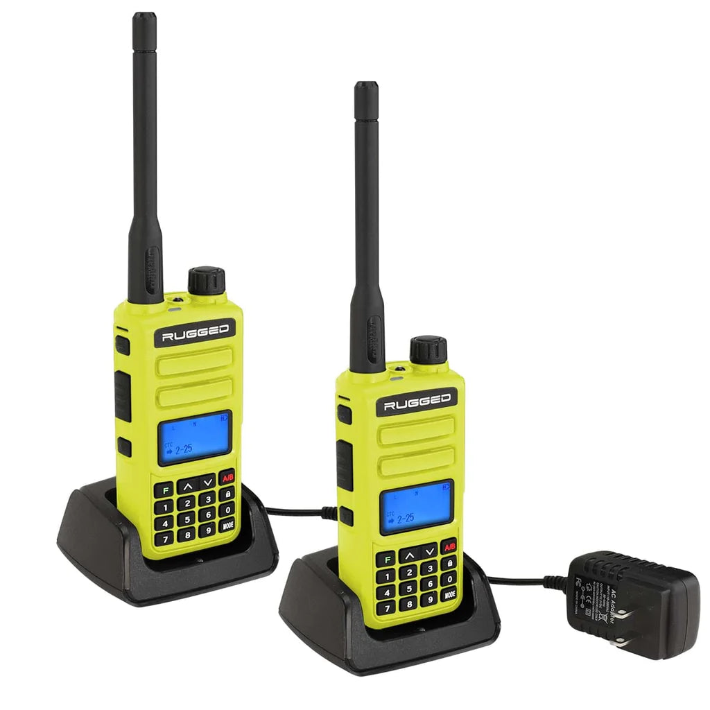 Rugged Radios GMRS Two Way Handheld Radios - Yellow