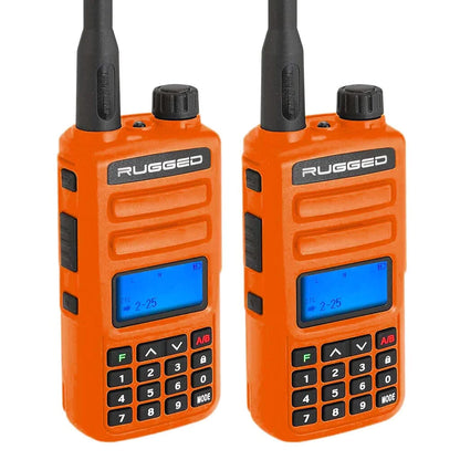 Rugged Radios GMRS Two Way Handheld Radios - Orange