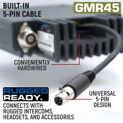 Rugged Radios GMR45 High Power GMRS Mobile Radio with Stealth Antenna