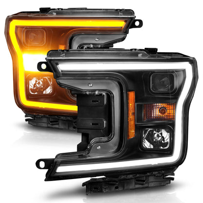 Anzo Projector Plank Style Switchback Headlights Black Ford F150 2018-2020 - Mid-Atlantic Off-Roading