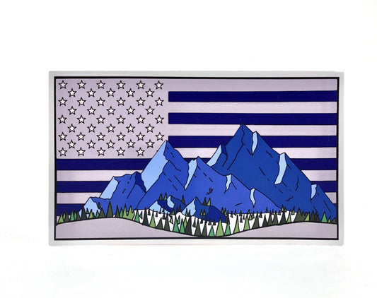 American Flag Mountain Decal - Mid-Atlantic Off-Roading
